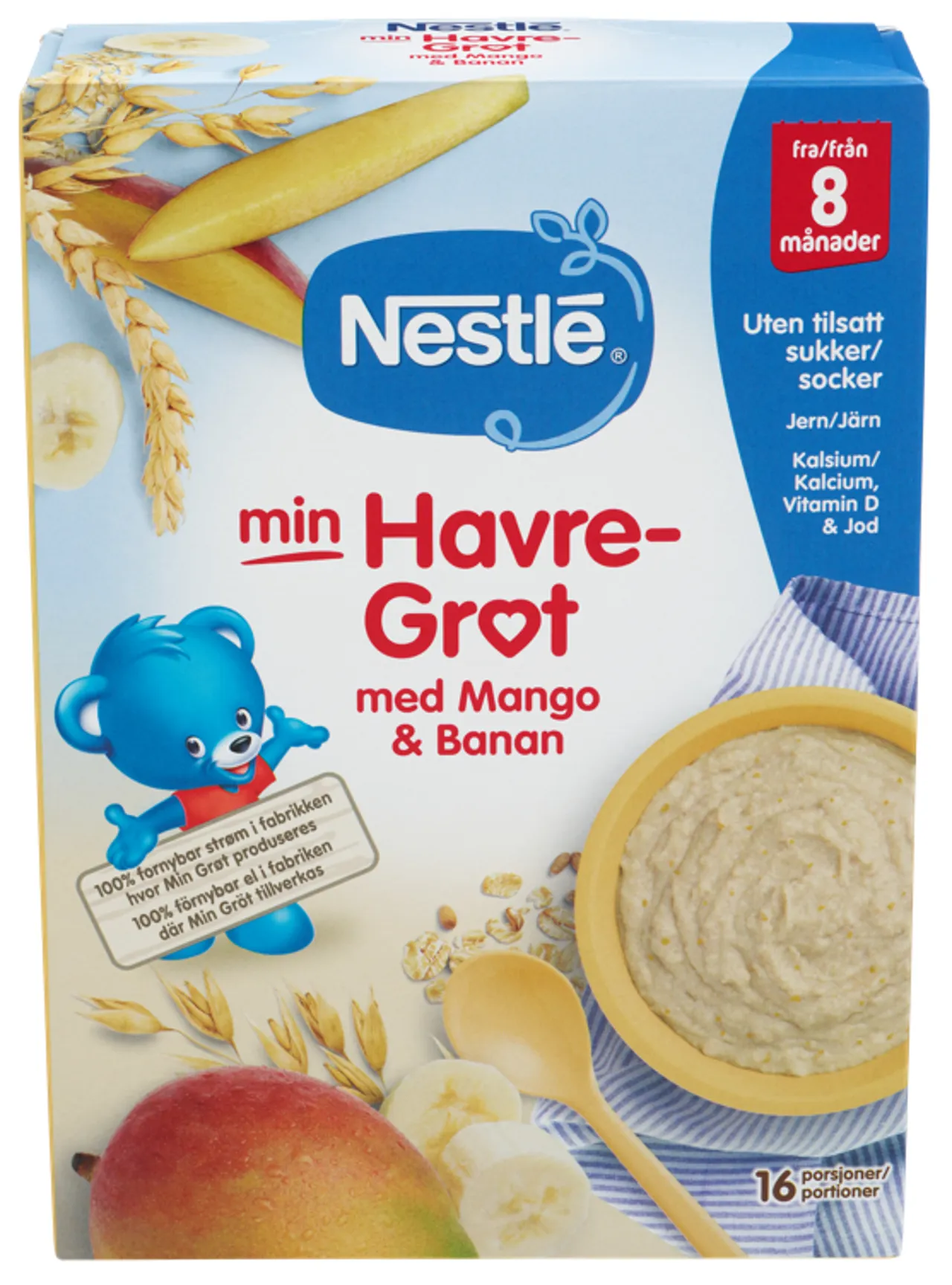 MIN GRØT HAVRE MANGO BANAN 8M 450G