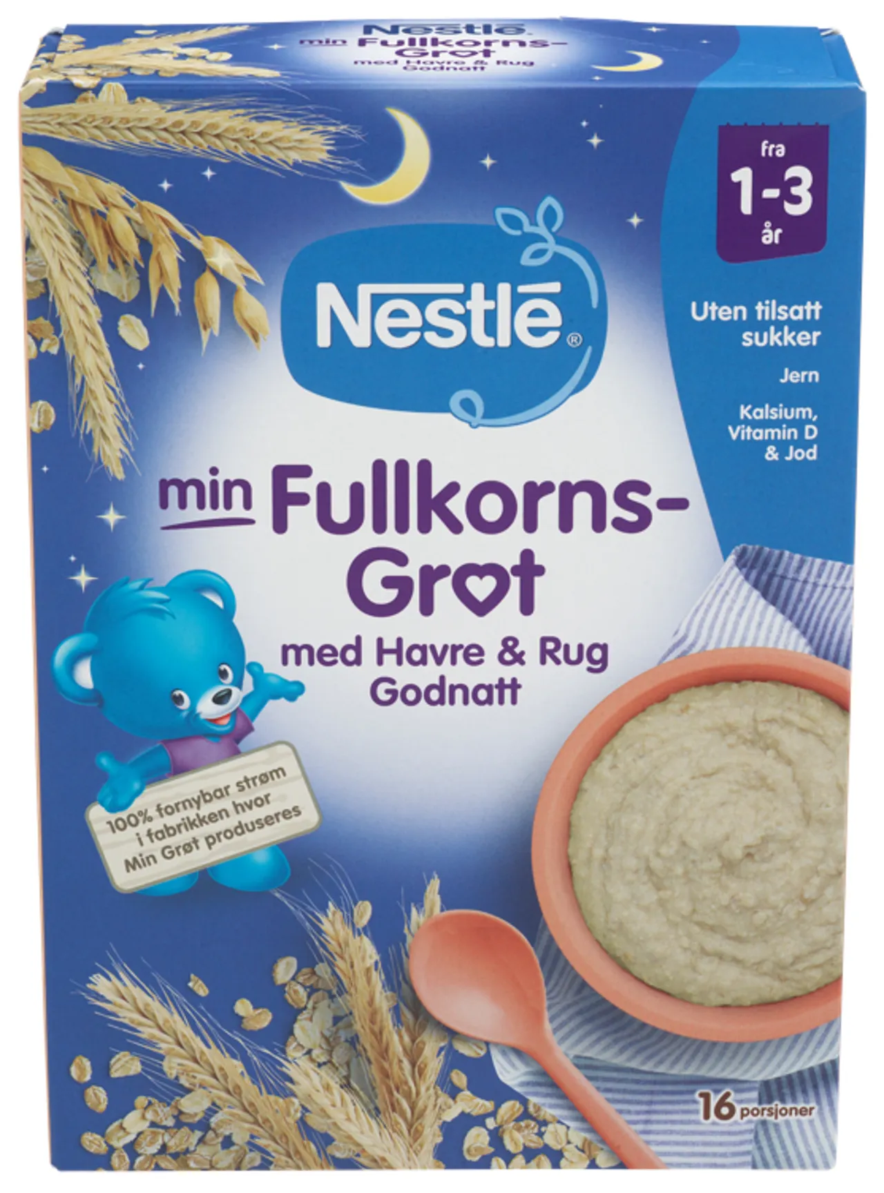 MIN FULLKORNSGRØT RUGFLAK GOD NATT 1-3ÅR 450G