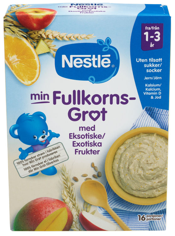 MIN FULLKORNSGRØT EKSOTISKE FRUKTER 1-3ÅR 450G