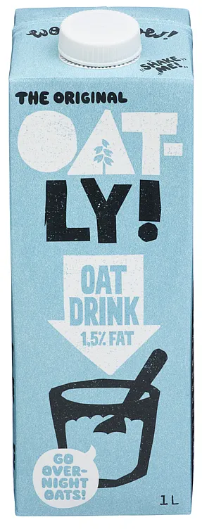 HAVREDRIKK OATLY DRINK 1,5 % FAT 1L HAVREDRIKK OATLY DRINK 1,5 % FAT 1L