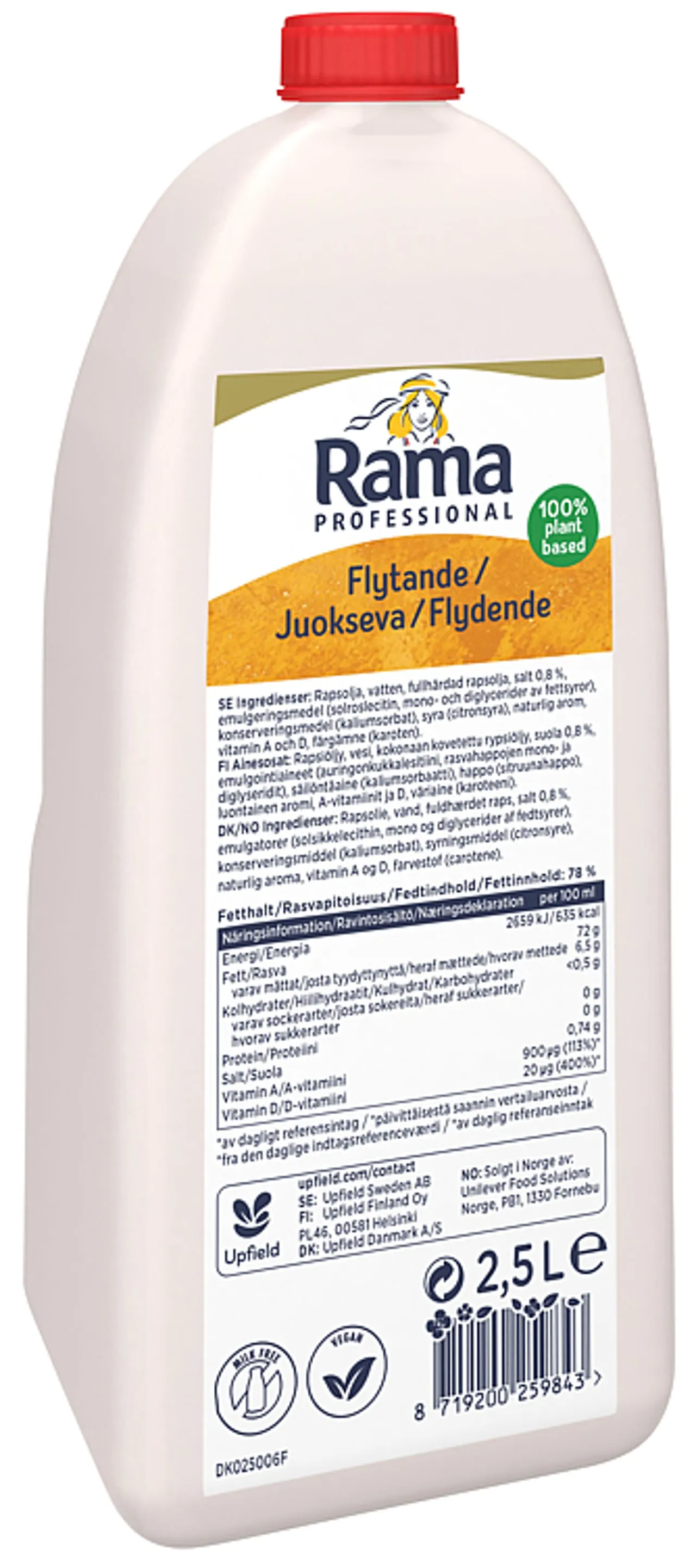 RAMA PROFESSIONAL FLYTENDE MARGARIN, MELKEFRI 2,5L