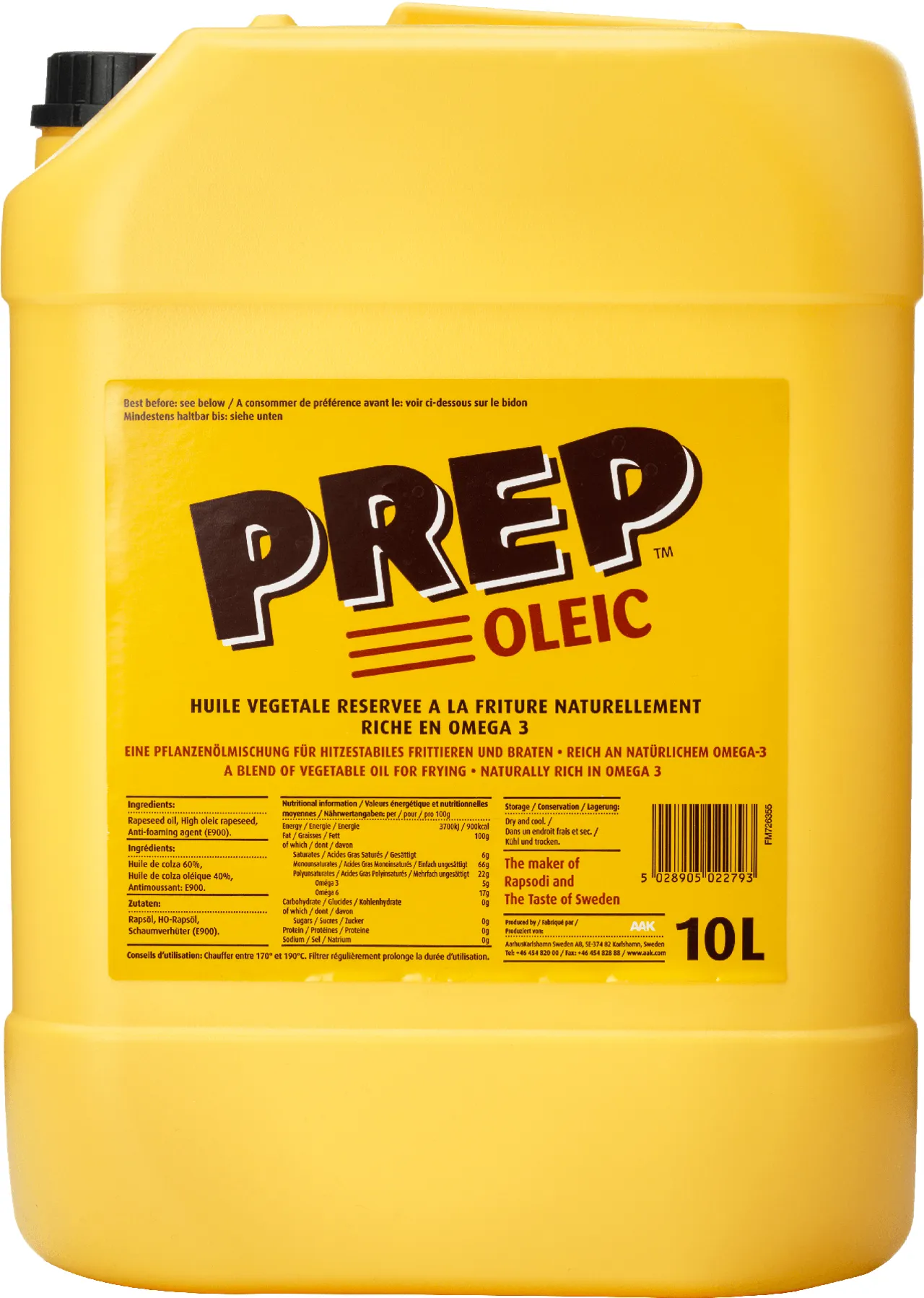 OLEIC, SOLSIKKE- OG RAPSOLJE 10L RAPSONA