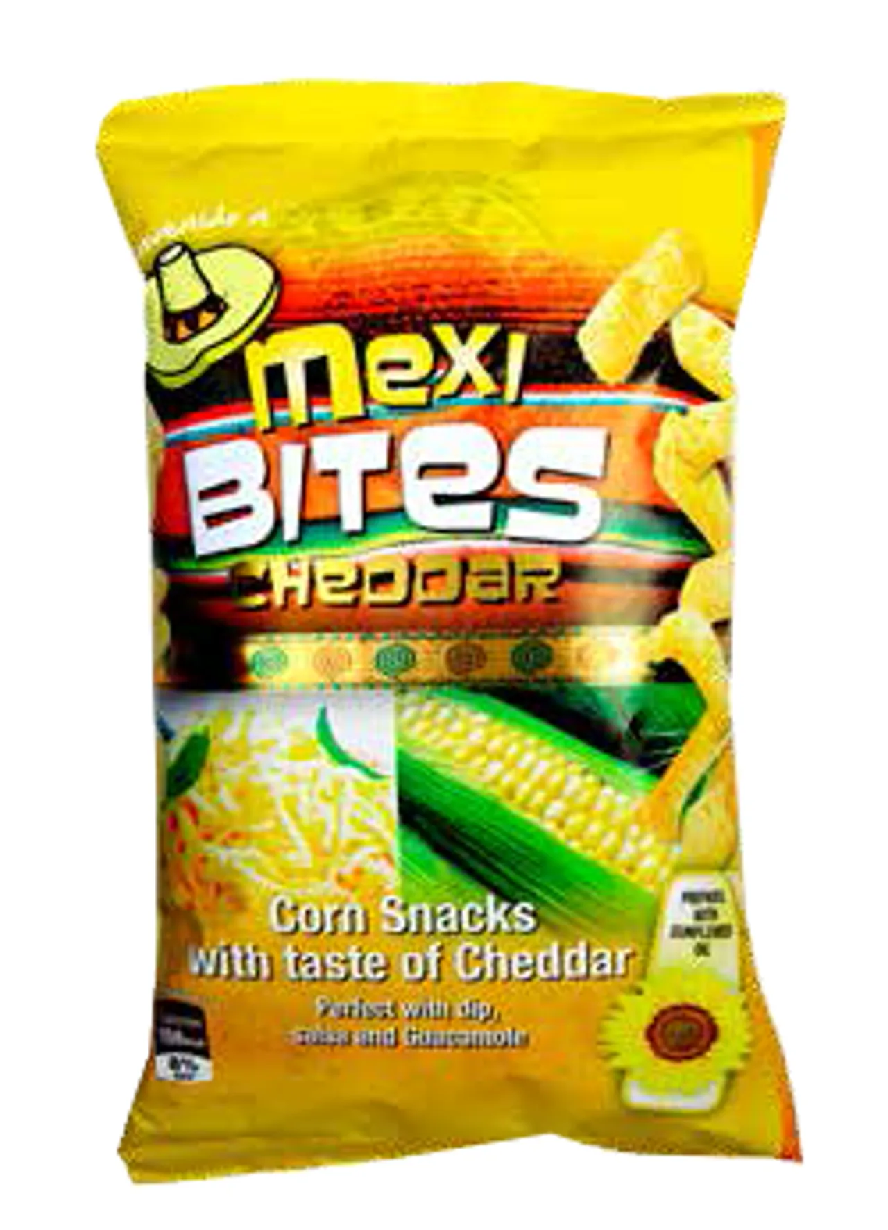 CORN SNACKS CHEDDAR 125G MEXI BITES