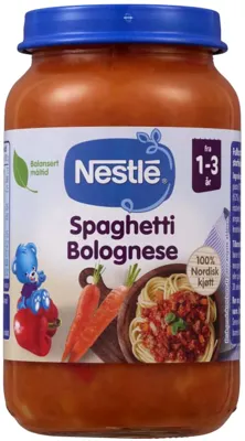 SPAGHETTI BOLOGNESE 1-3ÅR 220G SPAGHETTI BOLOGNESE 1-3ÅR 220G
