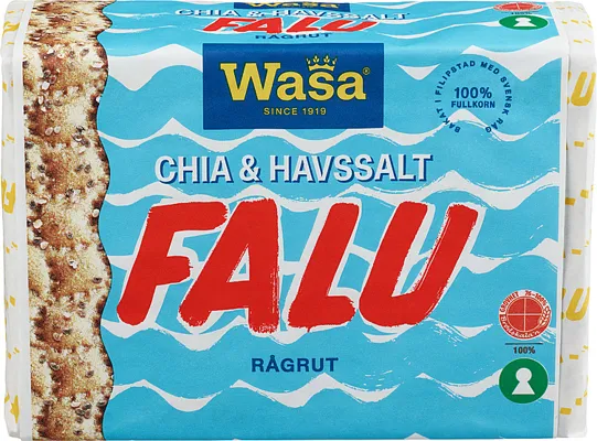 Wasa Knekkebrød Falu Rågrut Chia&Havsalt 235g