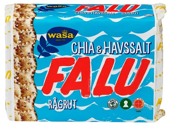 WASA KNEKKEBRØD FALU RÅGRUT CHIA&HAVSALT 235G WASA KNEKKEBRØD FALU RÅGRUT CHIA&HAVSALT 235G