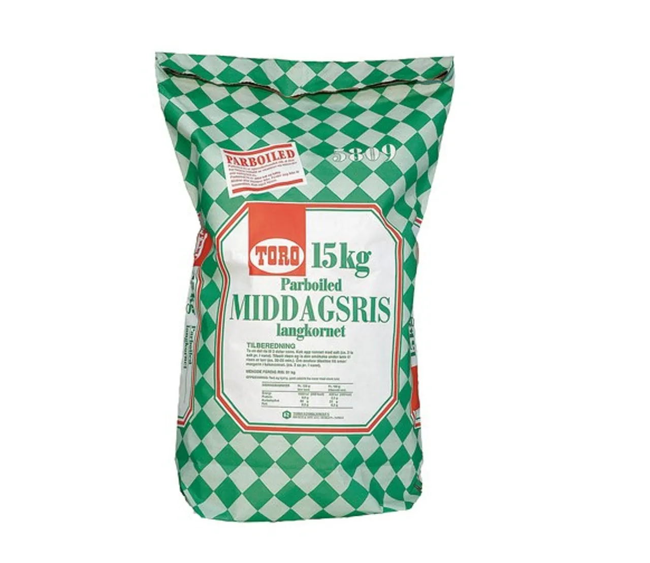 TORO PARBOILED MIDDAGSRIS 15KG
