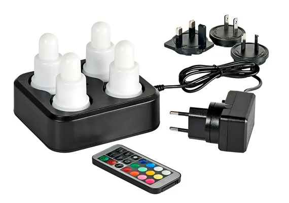 Led Set Plug Flex 70x40mm Flerfarg Og Hvit 4 Stk Duni