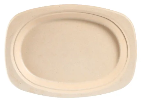 Tallerken Oval Fiber 23cm Brun