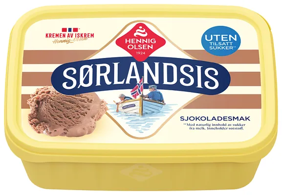 Sørlandsis Sjokoladesmak Uten Tilsatt Sukker 1,2l
