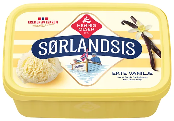 Sørlandsis Ekte Vanilje 1l Fløteis