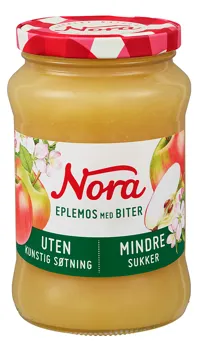 Nora Eplemos Mindre Sukker 525g