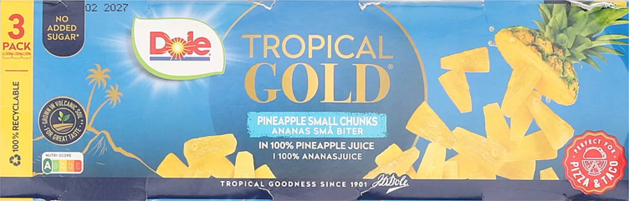 Ananas Tr Gold Taco/Pizza-Cut 3 X 227g Dole