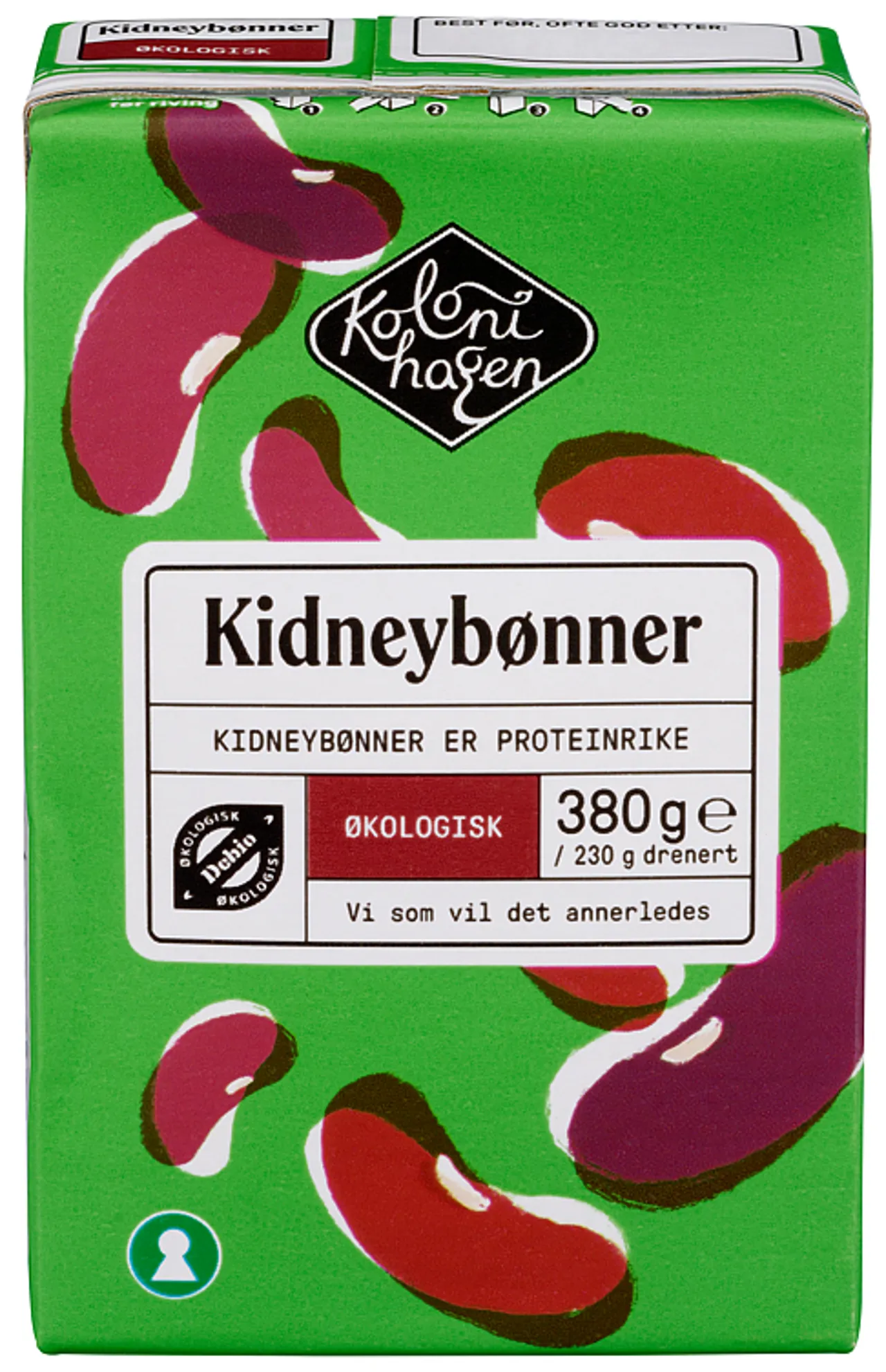KIDNEYBØNNER ØKO 380G KOLONIHAGEN