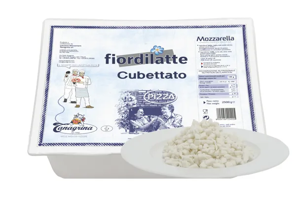 MOZZARELLA CUBETTATA 2,5KG PAKKE, TANAGRINA MOZZARELLA CUBETTATA 2,5KG PAKKE, TANAGRINA