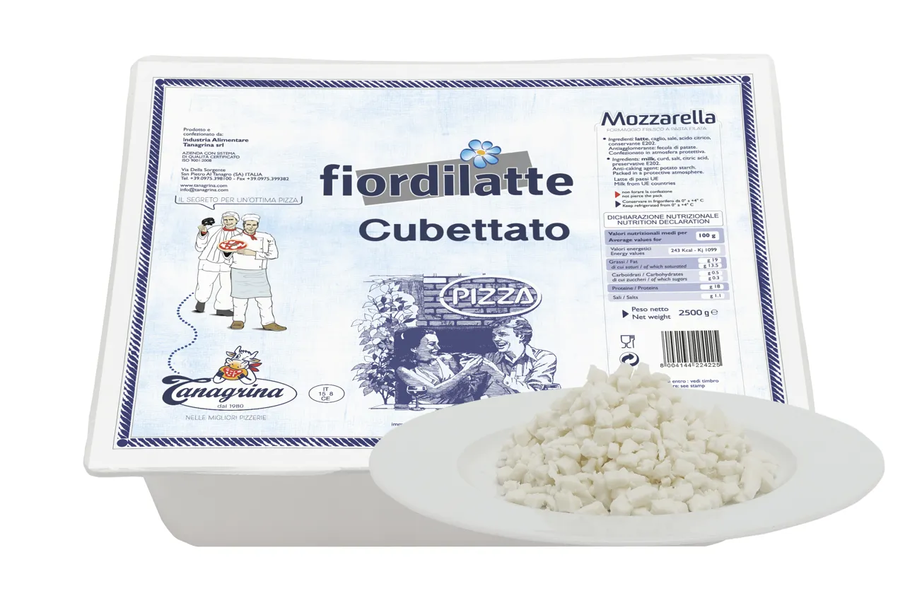 MOZZARELLA CUBETTATA 2,5KG PAKKE, TANAGRINA