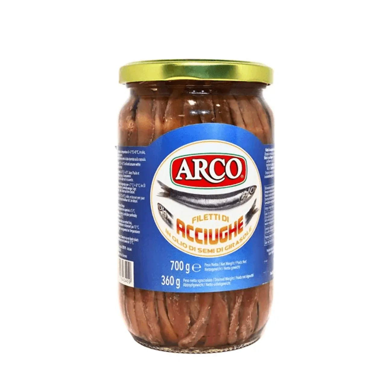 ANSJOSFILET I OLJE 700G ARCO