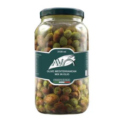 OLIVEN MIX I OLJE 3,10L GLASS ANTICA OLIVEN MIX I OLJE 3,10L GLASS ANTICA