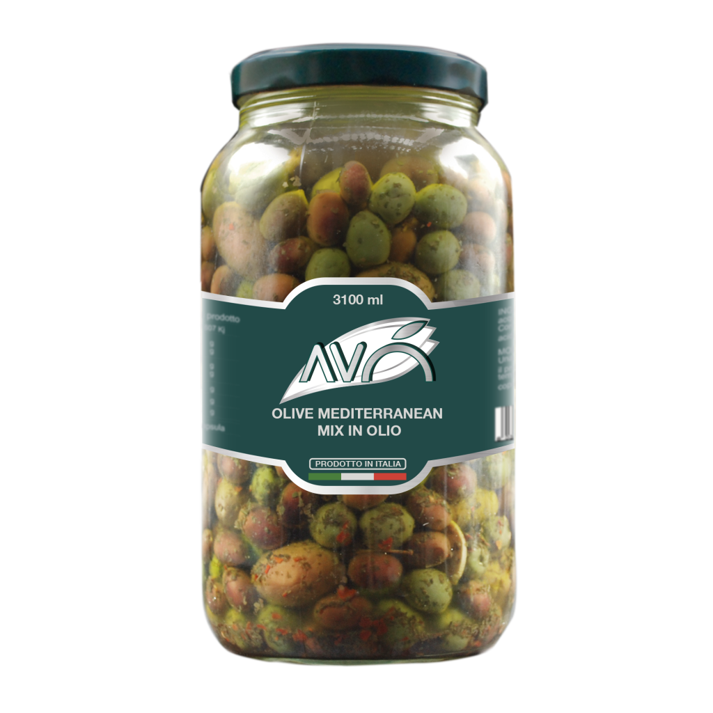 OLIVEN MIX I OLJE 3,10L GLASS ANTICA
