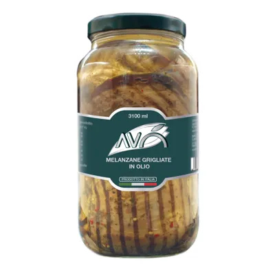 Aubergine Grillet Skivet I Olje 3,10l Glass Antica