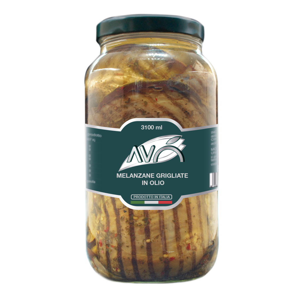 AUBERGINE GRILLET SKIVET I OLJE 3,10L GLASS ANTICA