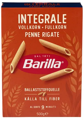 BARILLA PASTA PENNE RIGATE FULLKORN 500G BARILLA PASTA PENNE RIGATE FULLKORN 500G