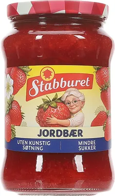 Nora Jordbær Mindre Sukker 530g