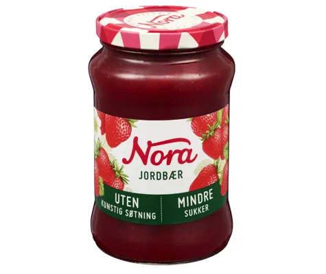 NORA JORDBÆR MINDRE SUKKER 530G NORA JORDBÆR MINDRE SUKKER 530G