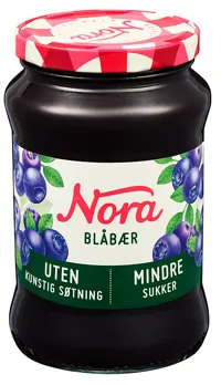 Nora Blåbær Mindre Sukker 530g