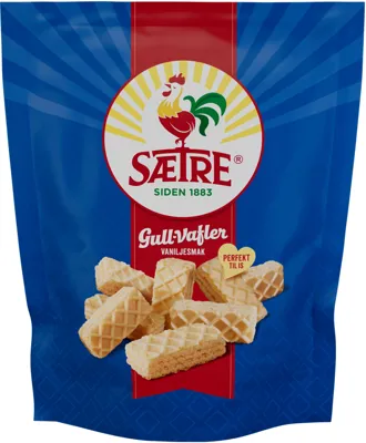 SÆTRE GULLVAFLER DOBBEL VANILJE 250G SÆTRE GULLVAFLER DOBBEL VANILJE 250G