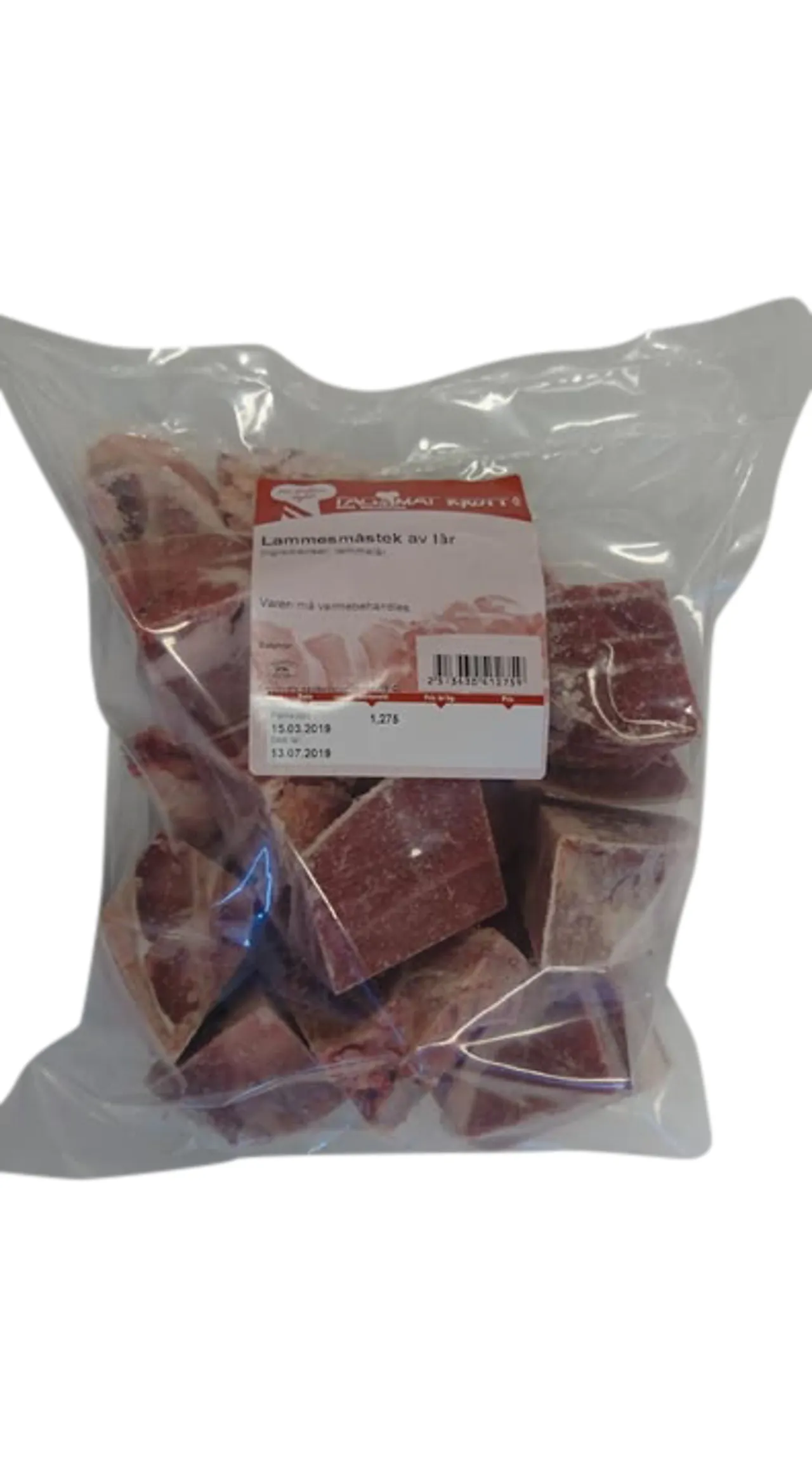 LAMMESMÅSTEK AV LÅR CA 1,29KG FRYS FAGMAT KJØTT