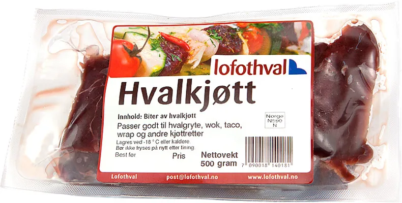 Hvalkjøtt Biter 500g Lofothval