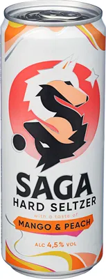 Saga Hard Seltzer - Mango & Peach 4,5% 33cl