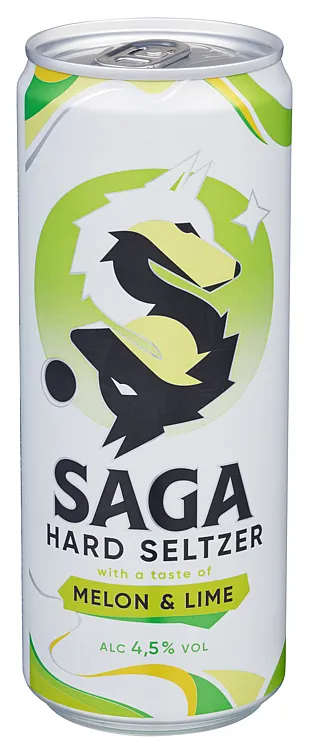SAGA HARD SELTZER - MELON & LIME 4,5% 33CL SAGA HARD SELTZER - MELON & LIME 4,5% 33CL