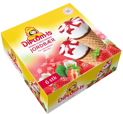 DIPLOM-IS KRONE-IS JORDBÆR 6STK DIPLOM-IS KRONE-IS JORDBÆR 6STK