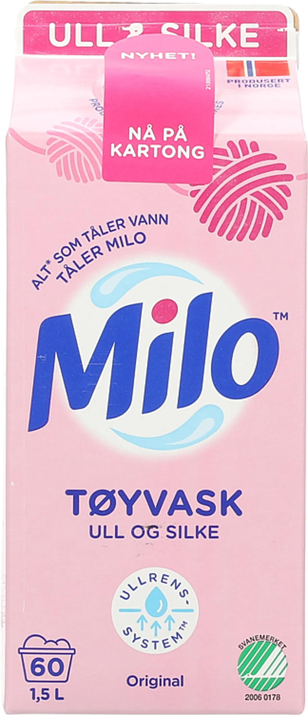 MILO TØYVASK ORGINAL 1,5L KARTONG