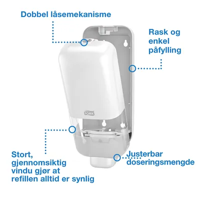 Tork Dispenser Såpe Og Hånddesinf Hvit S4