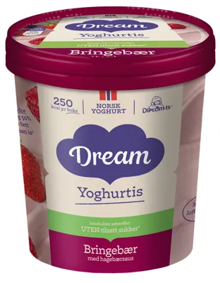DREAM YOGHURTIS BRINGEBÆR UTEN SUKKER 450ML DREAM YOGHURTIS BRINGEBÆR UTEN SUKKER 450ML