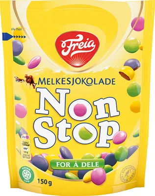 NON STOP MELKESJOKOLADE 150G FREIA NON STOP MELKESJOKOLADE 150G FREIA