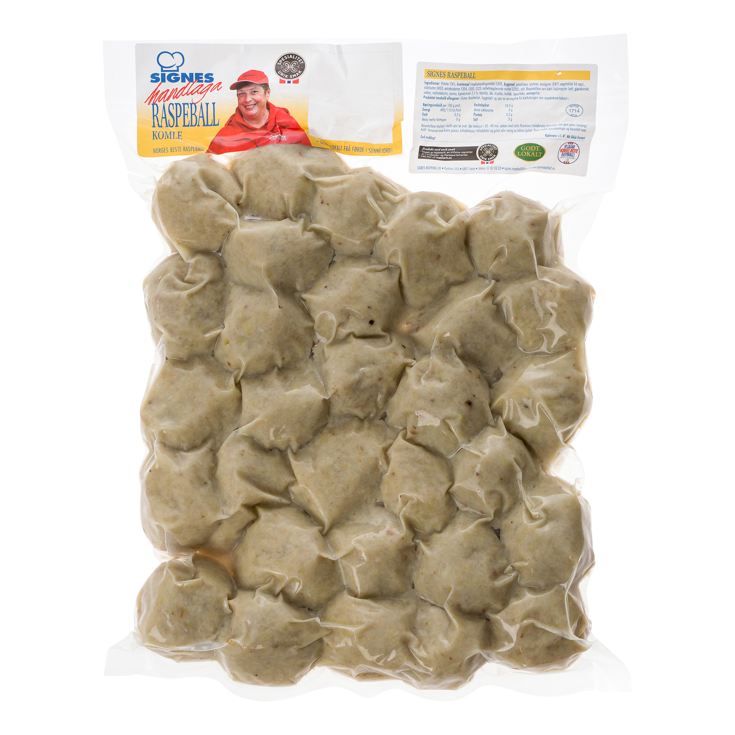 RASPEBALL U/FLESK HELT BRETT CA 4KG SIGNES RASPEBALL