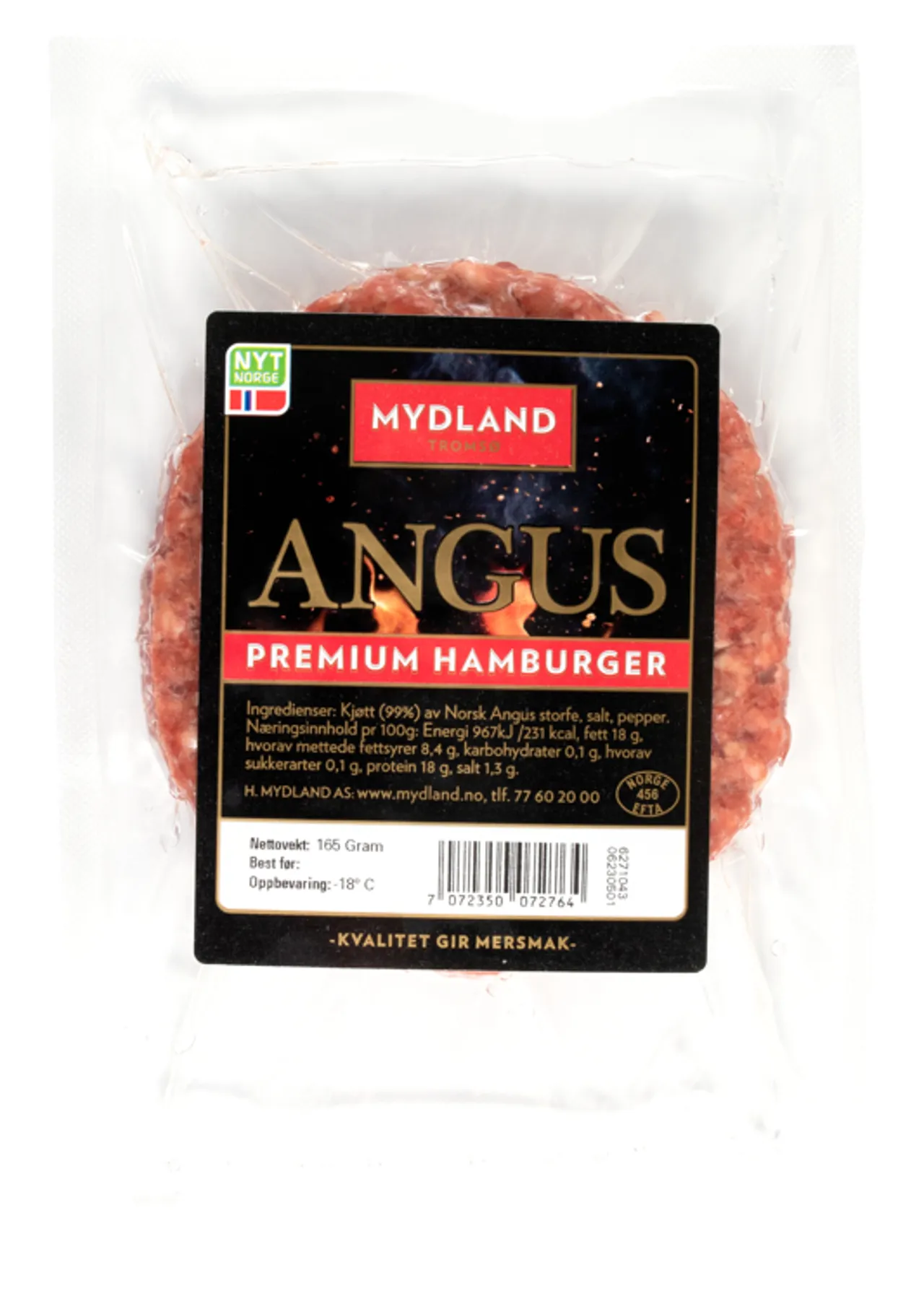 ANGUS PREMIUM HAMBURGER 165G FRYS MYDLAND