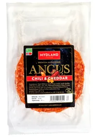 ANGUSBURGER CHILI & CHEDDAR 165G FRYS MYDLAND