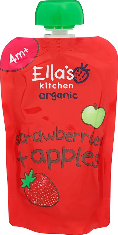 ELLAS KITCHEN JORDBÆR+EPLE ØKO 4M 120G ELLAS KITCHEN JORDBÆR+EPLE ØKO 4M 120G