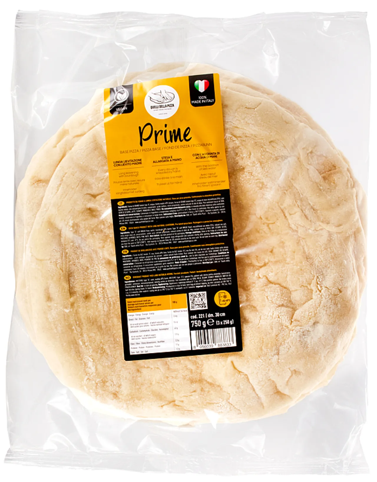 PIZZABUNN PRIME Ø30CM 250G 3PK QUELLI DELLA