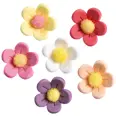 SUKKERPYNT SMÅ BLOMSTER GUL/ROSA MIX 21MM, 120 STK