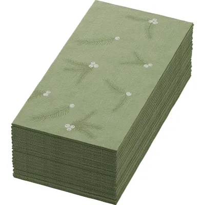 Serviett Biodunisoft 40cm 1/8br Noel Pistachio