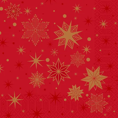 Serviett 3l40cm Stargazing Red