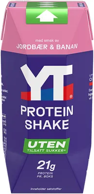 Yt Proteinshake Jordbær/Banan Uten 300ml Tine