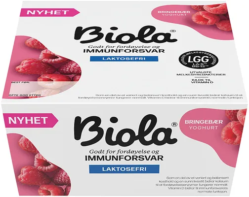 Biola Yoghurt Bringebær 4x125g Tine