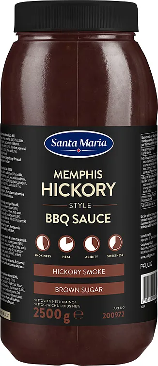 MEMPHIS HICKORY STYLE BBQ SAUCE 2500G SANTA MARIA MEMPHIS HICKORY STYLE BBQ SAUCE 2500G SANTA MARIA